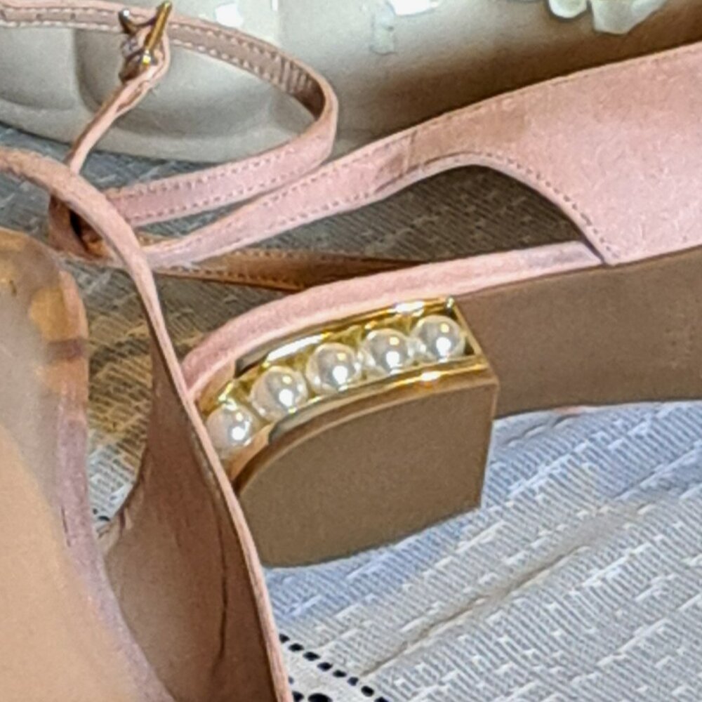 Light Pink-Size 11-Pearl Heeled Flat